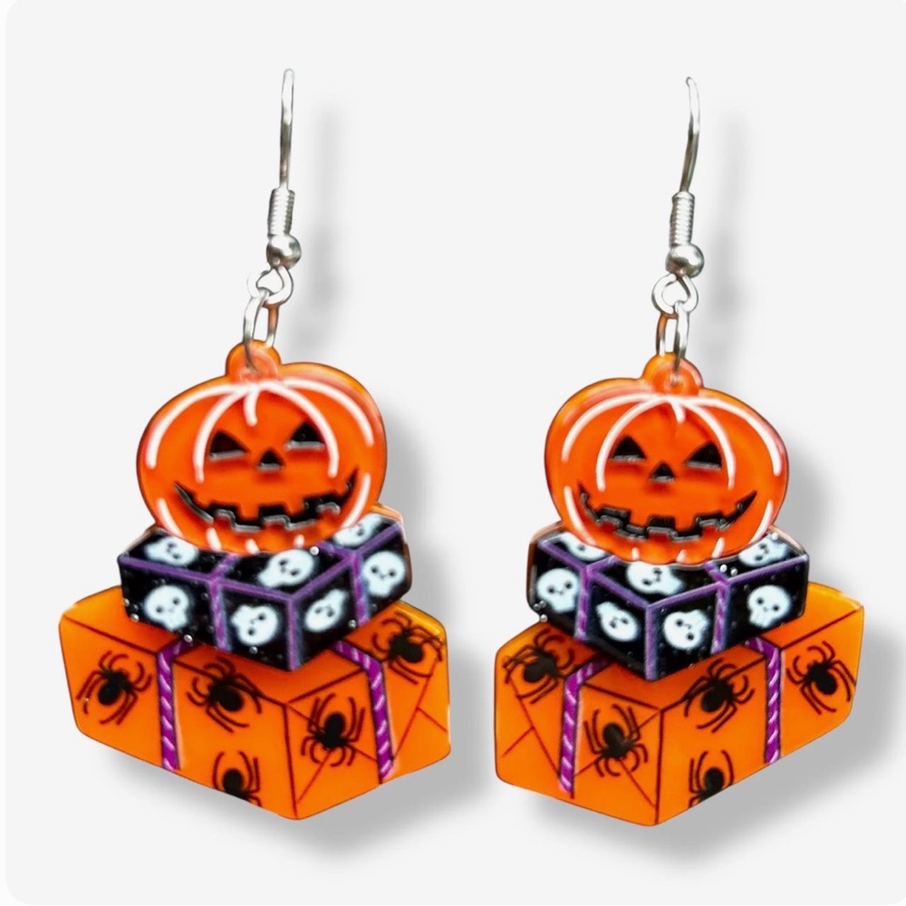 NWT Halloween Happy Mail Earrings by 50's Vintage Dame x Lipstick & Chrome